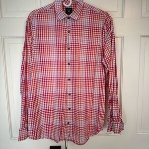 Red and White Plaid Men's Shirt
